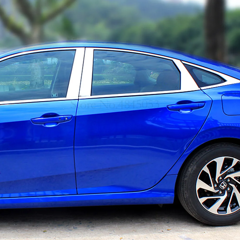 Для Honda Civic 2016 2017 2018 Оконные Планки из нержавеющей стали центральный столб B + C