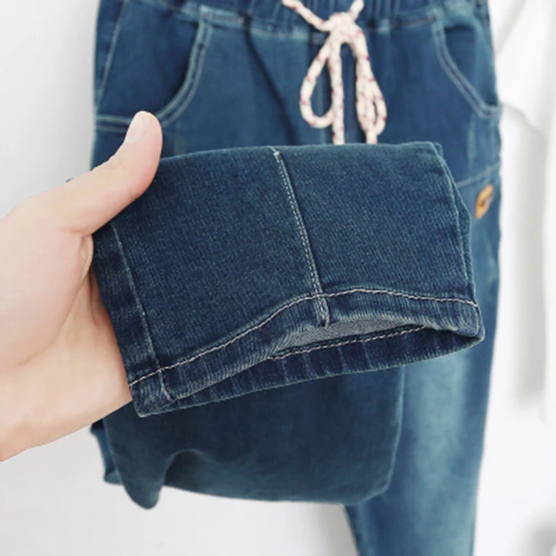 Модные женские джинсы 2019 Весна Осень корейский эластичный пояс джинсовые брюки