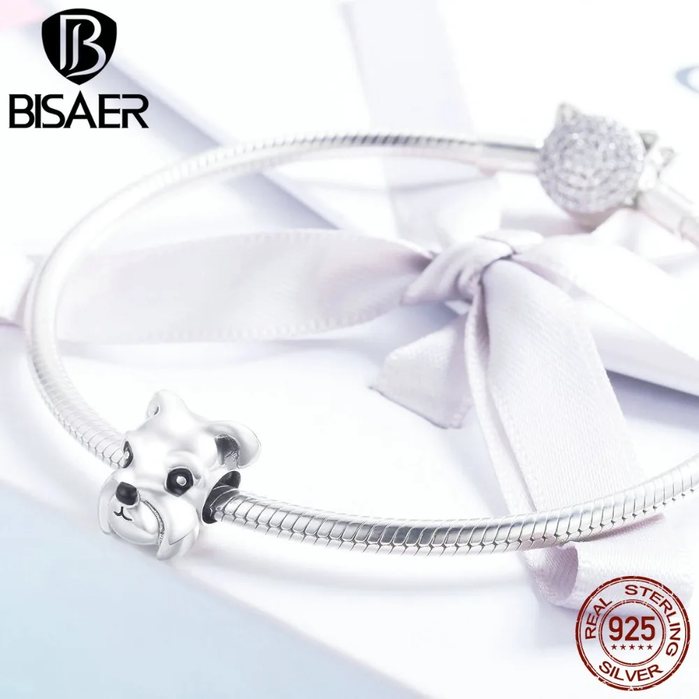 Бисер с животными BISAER S925 шармы щенком шнауцера подходят для шармов браслетов и