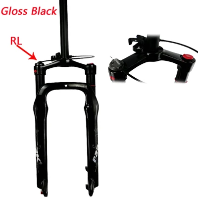 HL gloss black 26 дюймовая Велосипедная вилка MTB Moutain, Велосипедная вилка с воздушным газом, запорная подвесная вилка, магниевый алюминиевый сплав, 4,0 дюйма, шина 135 мм - Цвет: HL gloss black