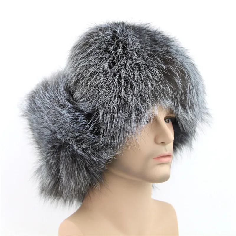 Новая зимняя мужская шапка из натуральной овчины с мехом лисы енота толстые