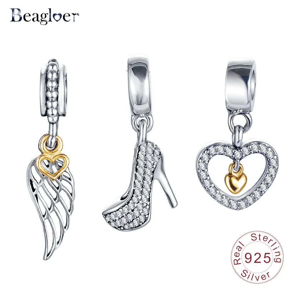 Beagloer 100% Аутентичные стерлингового серебра 925 Форма Шарм Бусины Fit Марка браслет