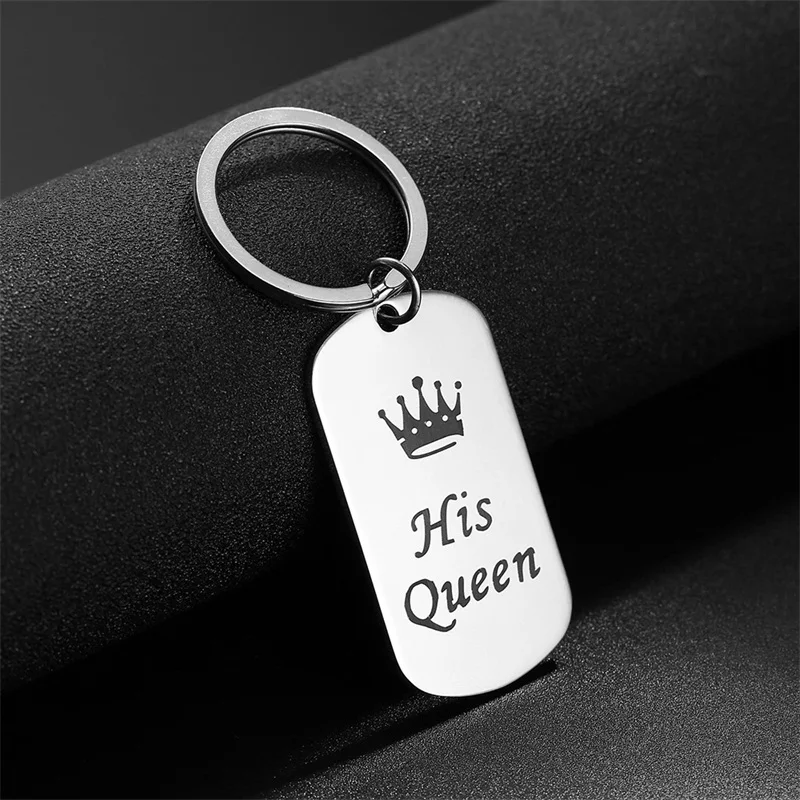 Брелок для ключей AZIZ BEKKAOUI King & Queen с именем собаки бирка из нержавеющей стали