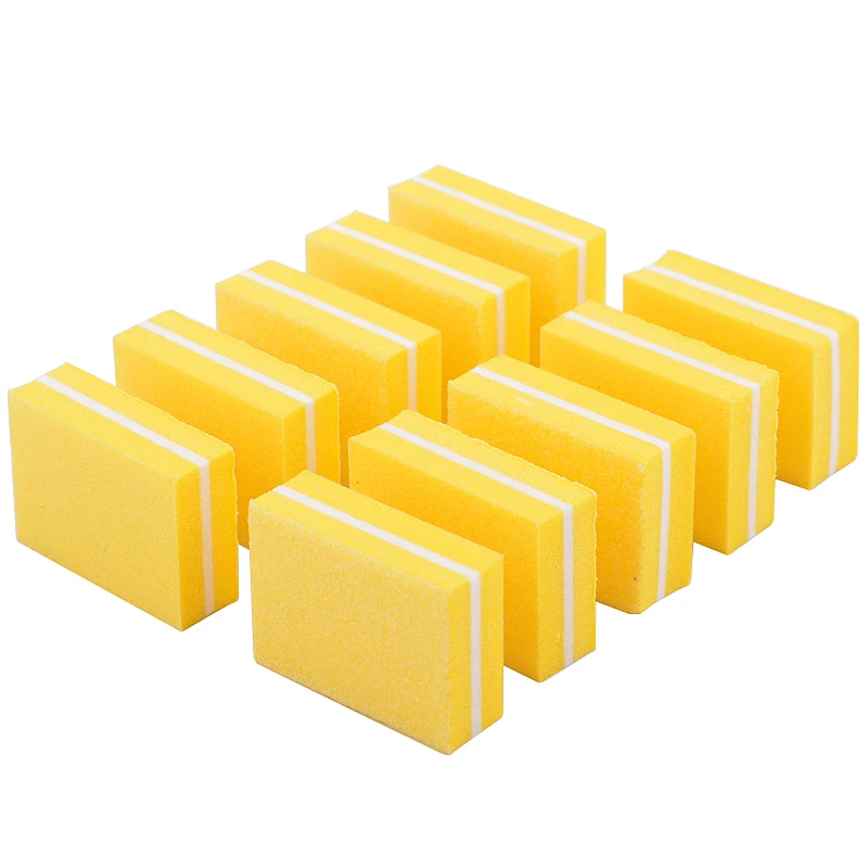 

20Pcs Mini Nail File Polish Sanding Washable Yellow Nail Care Buffing Double Sided Papersand Nail Art Pedicure Manicure Tool