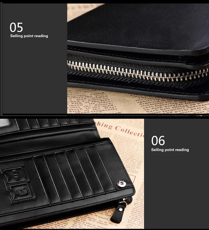 Men Leather Card Cash Receipt Holder Organizer Bifold Wallet Purse for men 1782510#6 | Багаж и сумки