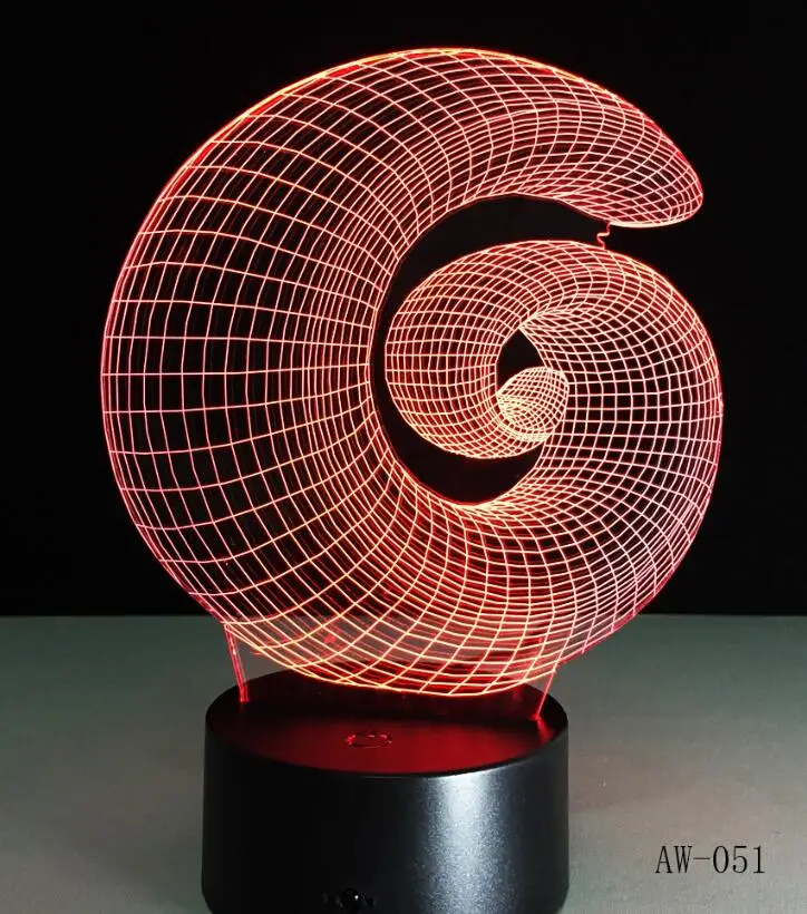 Abstract 9 Абстрактный акриловый светодиодный 3D светильник ночник лампа с сенсорным выключателем светодиодный USB свет 7 цветов Изменение украшение свет для детей - Испускаемый цвет: Abstract 9