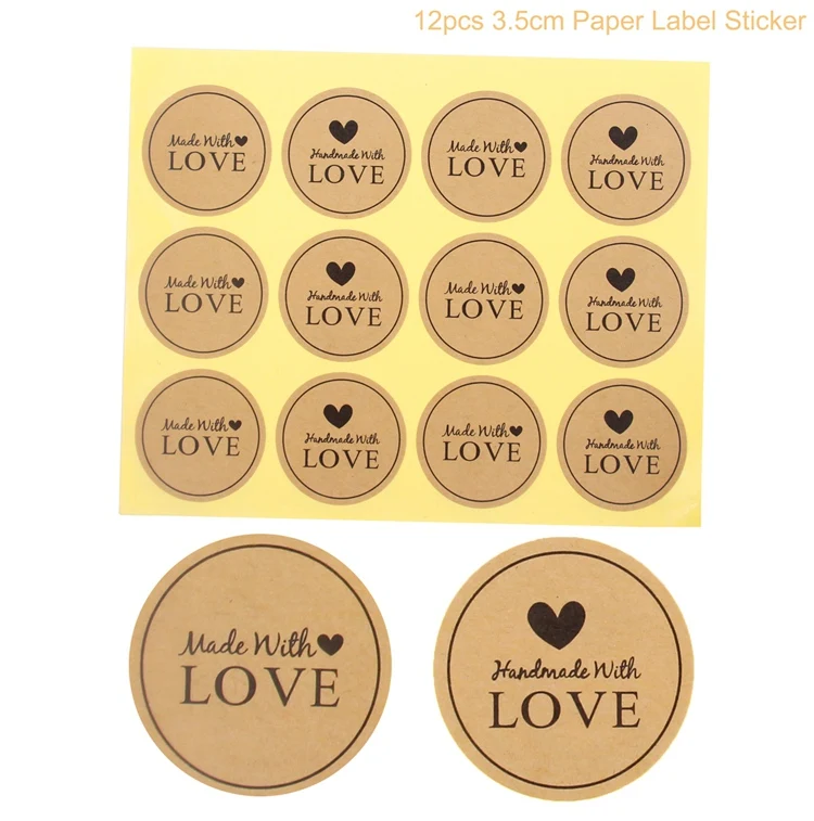 60pcs sticker 11 QIFU Подарочная коробка набор крафт-бумага сумочка для конфет сумки подарки для печенья коробка для конфет упаковка бумажные пакеты для упаковки подарки коробка пакеты для печенья - Цвет: 60pcs sticker 11