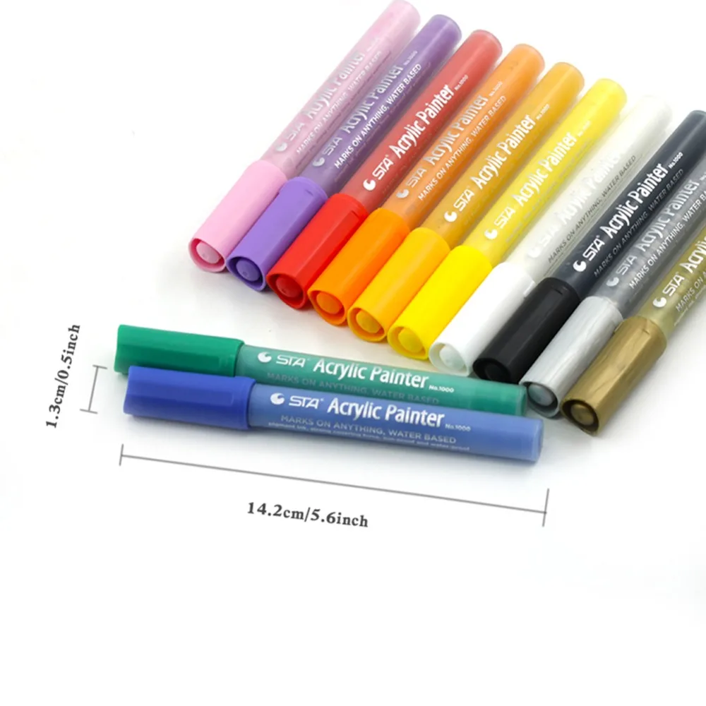 Acrylic paint marker 12/24 colors set permanents drawing pens for artist suppliers | Канцтовары для офиса и дома