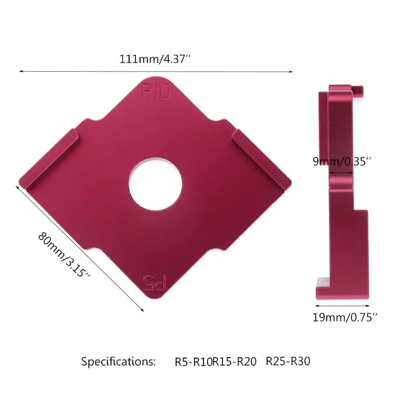 Шаблон фрезерного станка с радиусом для деревообработки углы из алюминиевого