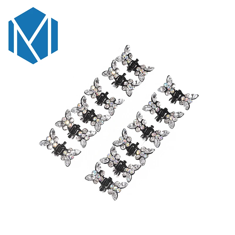 12 шт./набор девочек кристальных мини-заколок для волос, заколки-клешни, крючки для волос, аксессуары с бантом, женские украшения для волос.