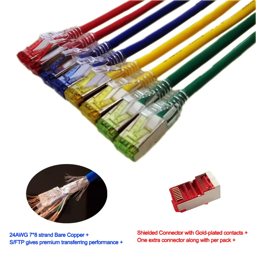 15 футов/4 5 м SFTP Cat 5e кабель Patchcord многожильный медный Cat5e сеть 350 МГц позолоченная