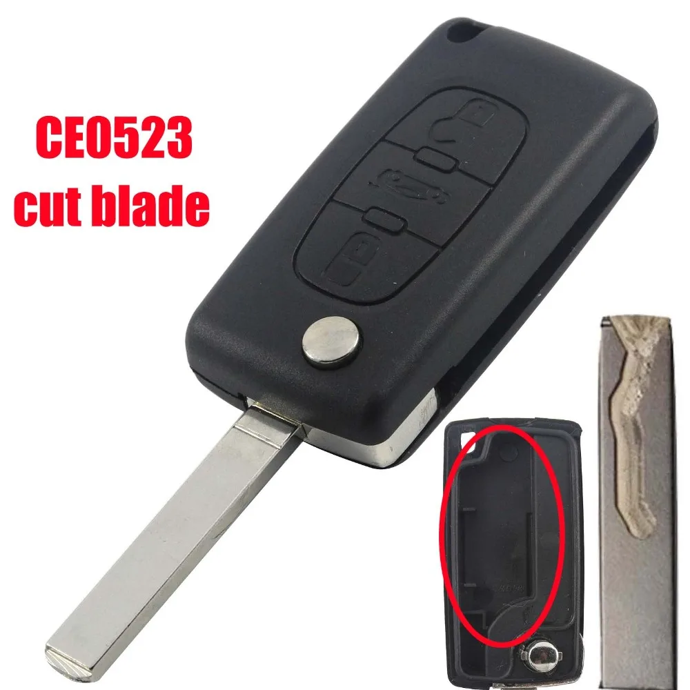 Чехол для ключей jingyuqin cut/uncut blade 3 кнопки чехол Peugeot 407 207 301 307 308 508 607|Ключ от авто| |