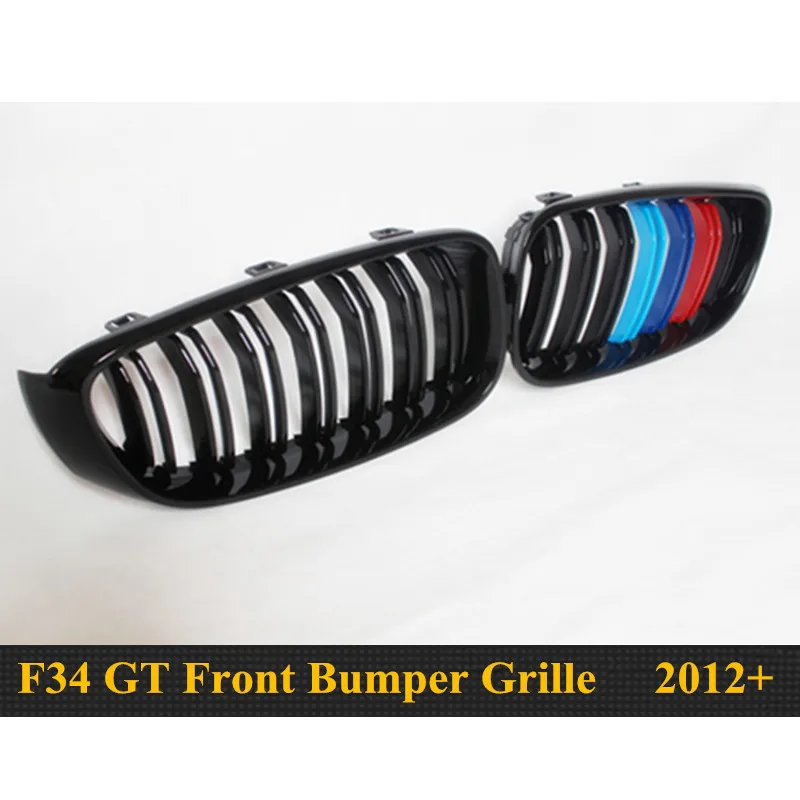 1 пара из глянцевый черный передняя решетка радиатора для BMW 3 серии GT F34 2012 2016