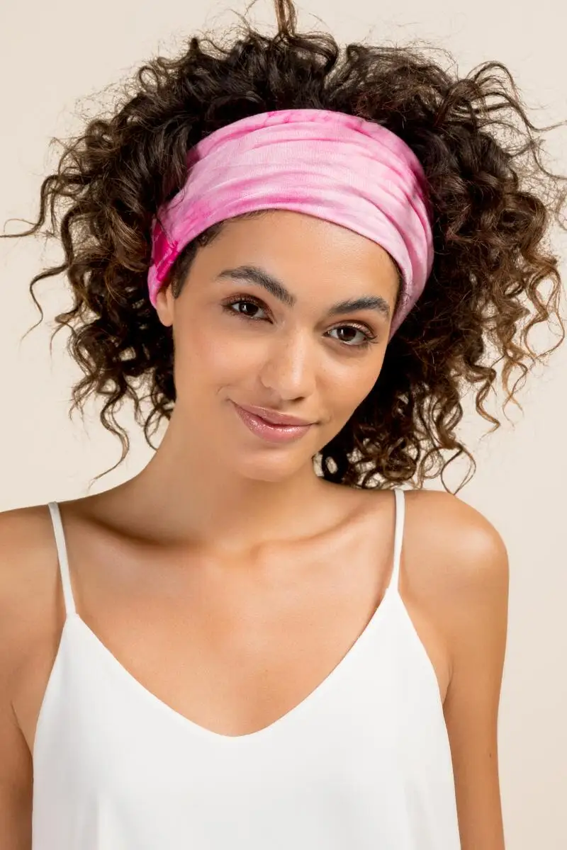 Повязка на голову женская хлопковая в стиле бохо широкая эластичная Вуалетка