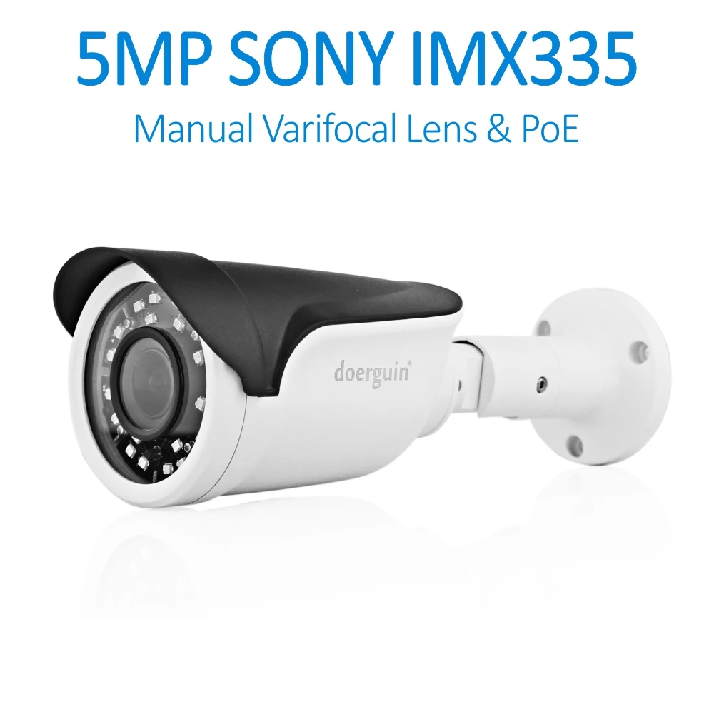 Уличная IP камера doerguin AJMB2450VP SONY IMX335 5 Мп PoE с 2 8 12 мм ручным варифокальным объективом