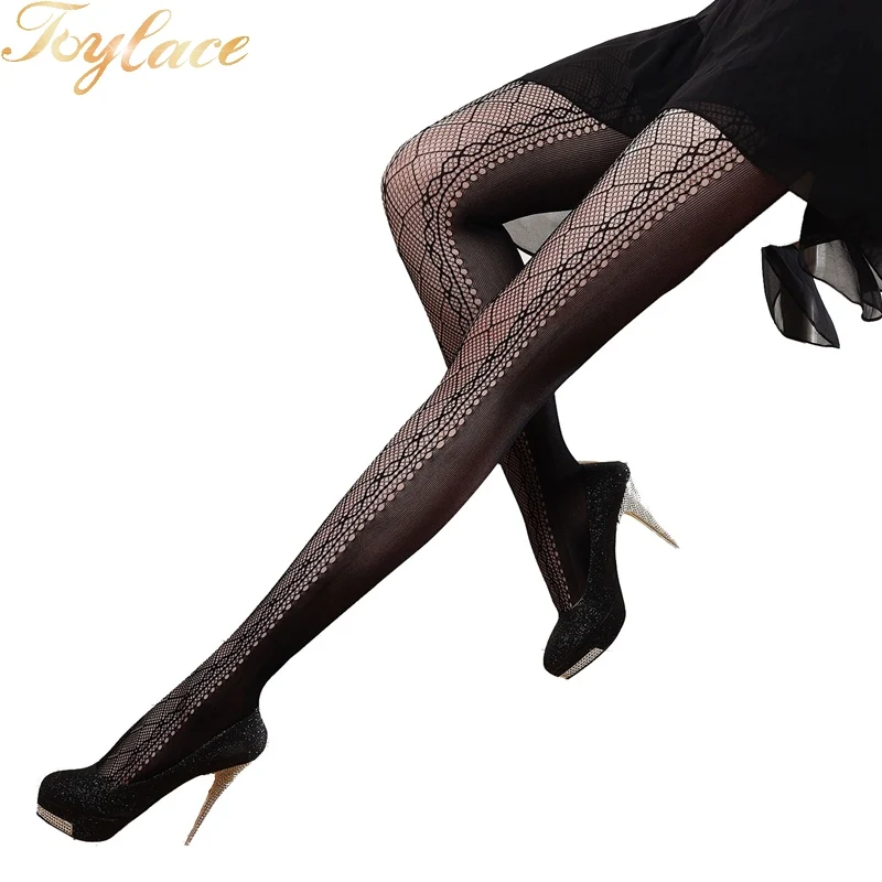 Toylace 8662 Gothic Lace Sexy Women Black Pantyhose Seamless Elegant Ladies Tights | Женская одежда
