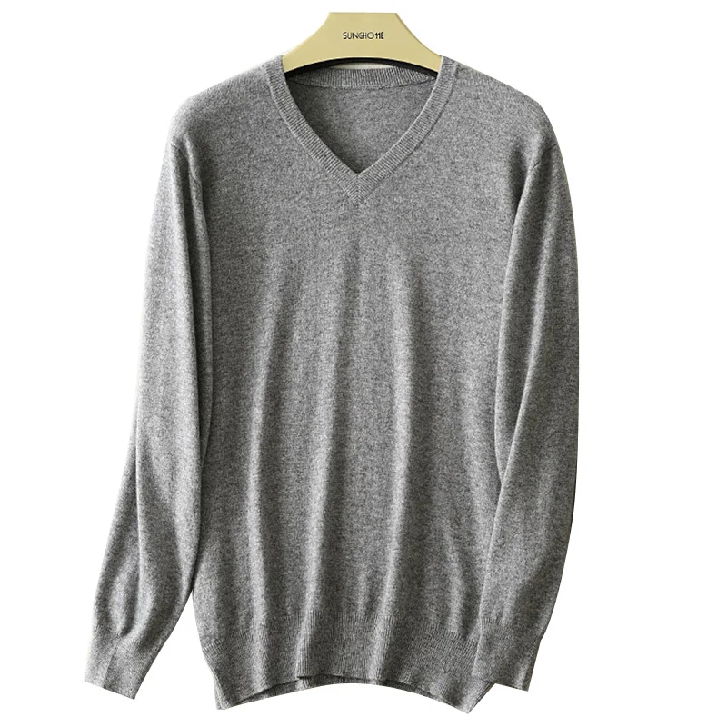 Hot Sale Winter Sweater Men V-neck Jumpers Cashmere Wool Knitting Pullovers Tops New Arrival 6 Colors Pur Sweaters Male Cloth | Мужская