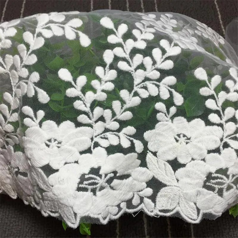 1Yd 35 см цвета слоновой кости/ажурная ткань черного цвета Venise кружевной отделкой вышивка украшения для шитья LW0144