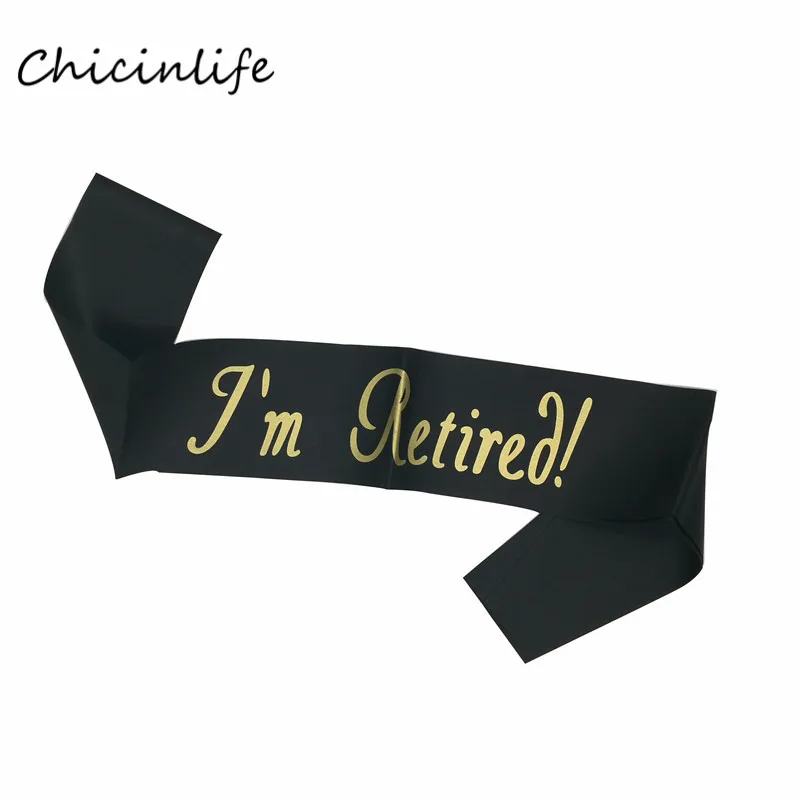 

Chicinlife 1pcs White/Black I'm Retired! Sash Retirement Party Decoration