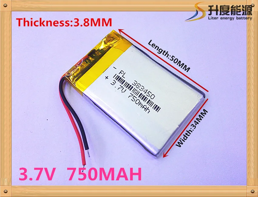 Супер Модель литий полимерная батарея 750mAh 3 7 v 383450 для торговых автоматов SD383450