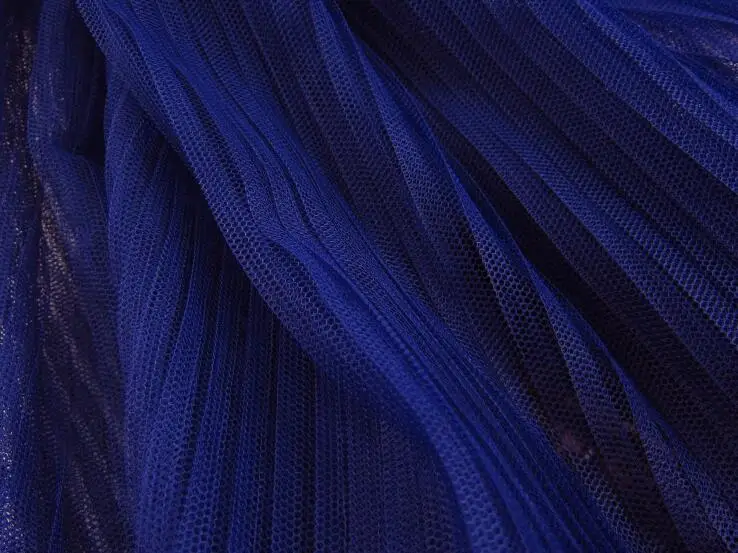 navy blue 5 метров 158 см ширина вечерние платья плиссированная мятая сетчатая ткань Белый Розовый Синий мятая тюль сетка ткань для органной юбки платье - Цвет: navy blue