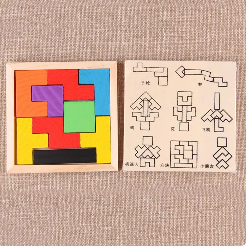 Обучающая головоломка Vitoki деревянные 3d Пазлы для детей Танграм Tetris