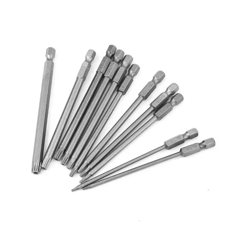 11 шт. T6-T40 Torx головка Магнитная отвертка Набор бит Безопасности вскрытия доказательство