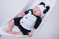 50cm reborn baby doll cute panda clothes lifelike vinyl baby toys soft reborn toddler bebe collection dolls kids christmas gifts
