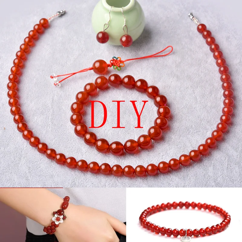 

Top Grade Natural Carnelian Beads AAA Red Agates Round Loose Beads 4 6 8 10 12 14 16MM Bracelet Necklace Jewelry Making