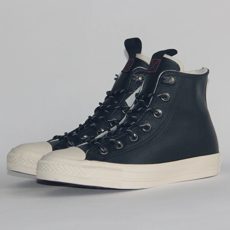 Конверс Chuck Taylor All Star кожа осень и зима толстые теплые стиль унисекс кроссовки обувь для скейтбординга 162385C
