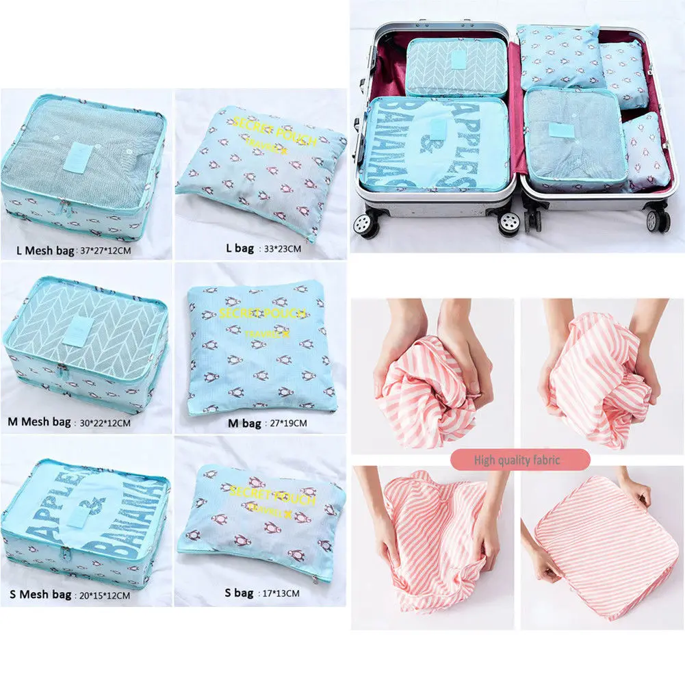 6 шт. дорожные пакеты органайзеры для багажа|Принадлежности путешествия| |