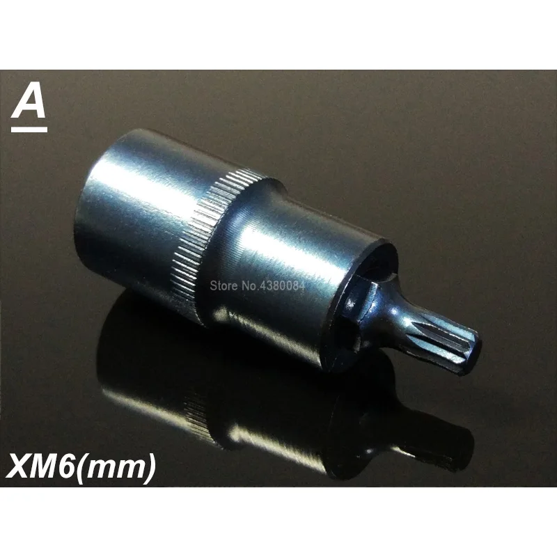 XM6mm 6 размеров отвертка TORX биты 1/" разъем адаптер двигатель/автомобиль 12 точек сплайн отвертка Биты 55 мм Электроинструмент ручные инструменты XM6-16(мм - Цвет: XM6mm