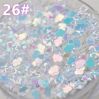 26 Ultrathin Sequins Nail Glitter Paillettes Irregular Rhinestone Eye Makeup Sequins Laser PET Sequin Nails Art Manicure Material - Цвет: 26