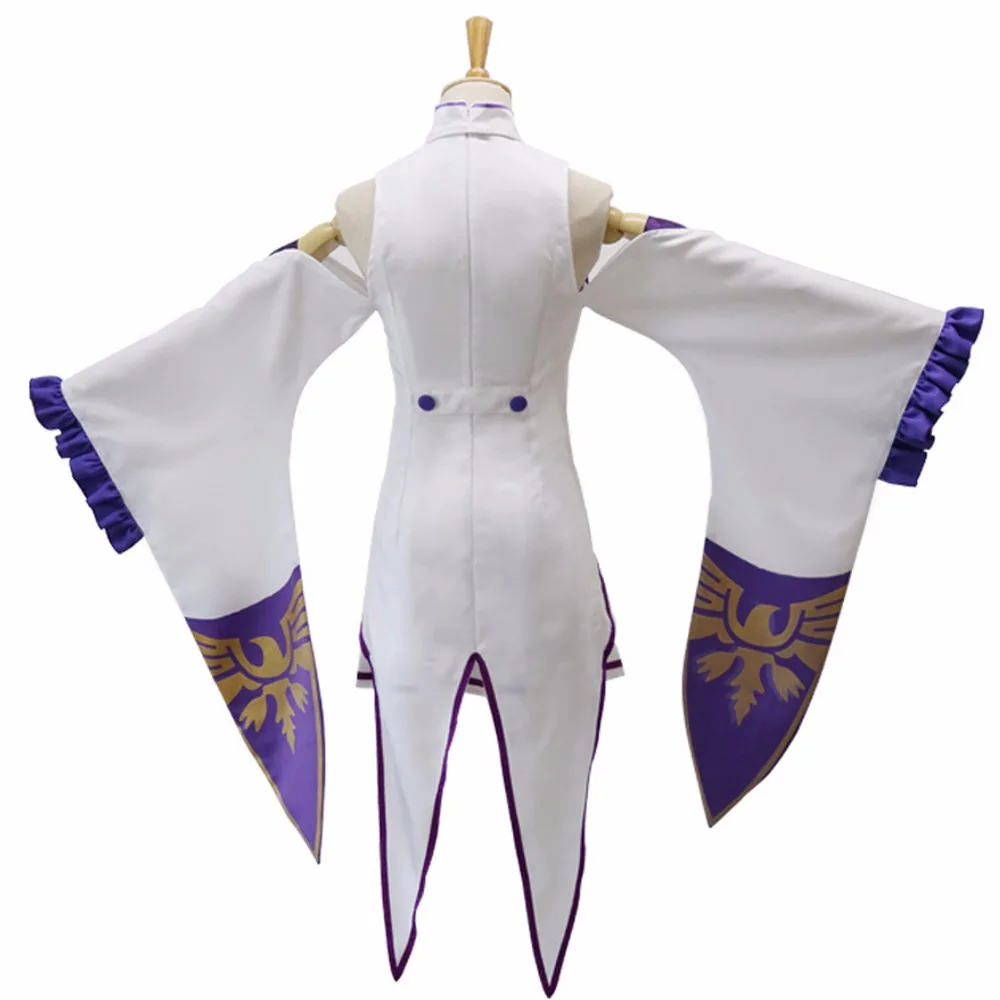 Re Zero Hajimeru Isekai Seikatsu Emilia костюм для косплея(платье* 1 шт., чулок* 2 шт., головной убор* 1 шт