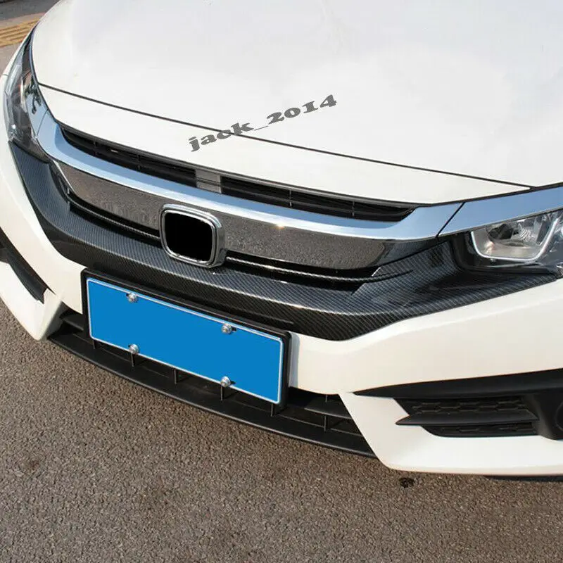 Накладка на передний бампер из углеродного волокна для Honda Civic 10th 2016 2017 2018