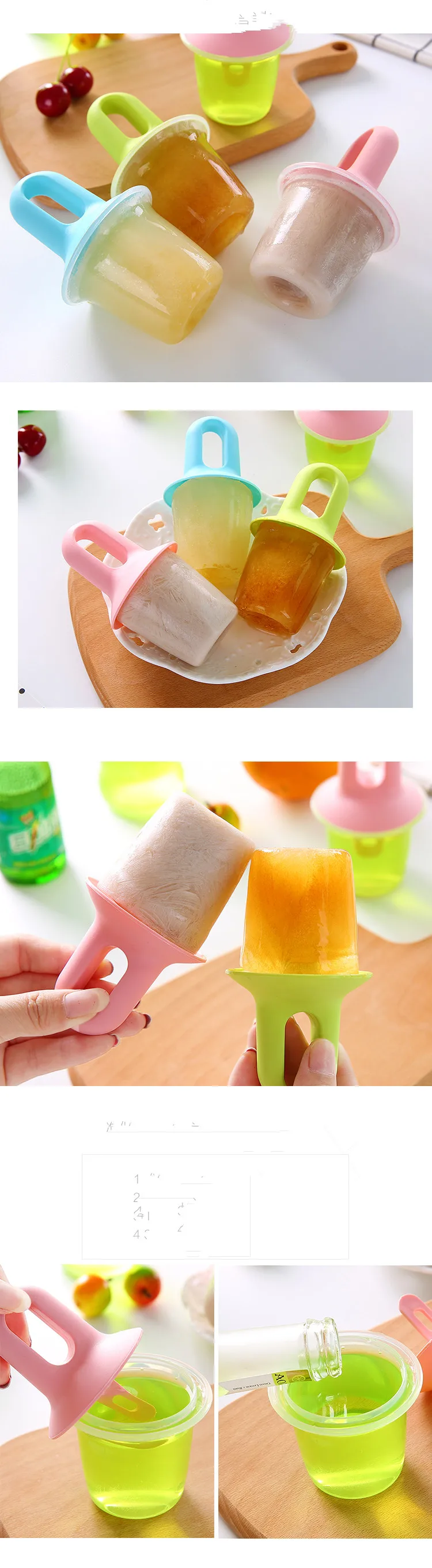 1 шт. Мороженое Поп Плесень ясно DIY Плесень лоток Пан эскимо конфеты полезных замороженных морозильник Лолли Maker Йогурт палку мороженое порядке 0437