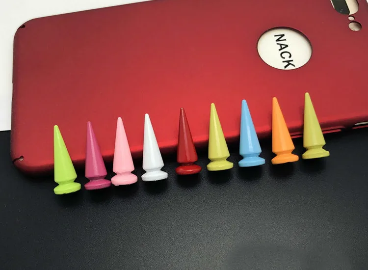 mix color 10 pcs 10 шт 10*26 мм цветная Пуля заклепки модные шпильки и шипы для одежды с заклепками для кожи DIY аксессуар remaches para cuero - Цвет: mix color 10 pcs