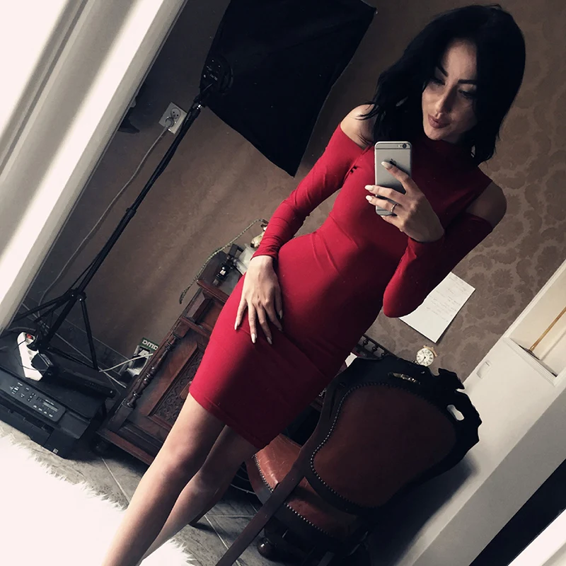 Женское облегающее мини платье с открытыми плечами женщины холодное плечо