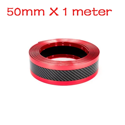 Red 5cm x 1meter Защитные накладки на пороги для автомобиля, наклейки на бампер для автомобиля, Стайлинг для Mitsubishi Eclipse Cross, аксессуары - Цвет: Red 5cm x 1meter