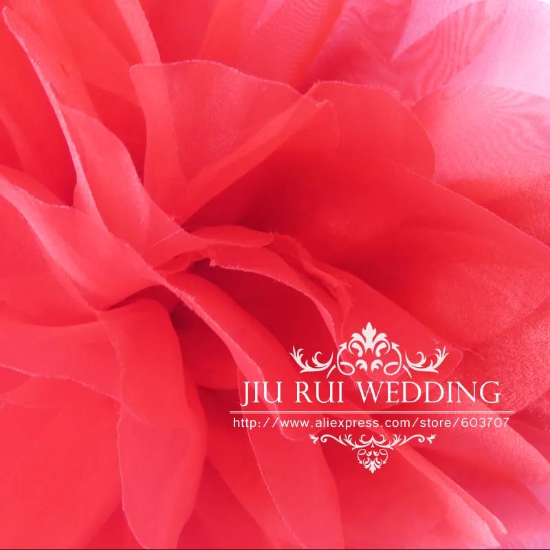 20 шт. красная органза под заказ красочный большой цветок большая Роза спандекс