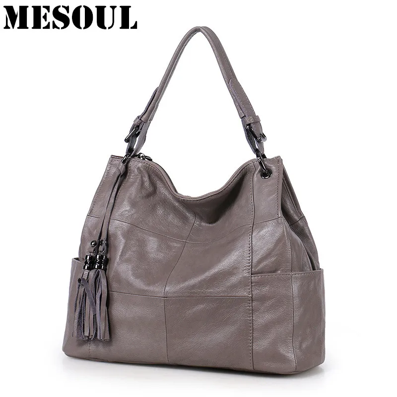 Сумка тоут meshoul из натуральной кожи женские сумки повседневные с кисточкой и