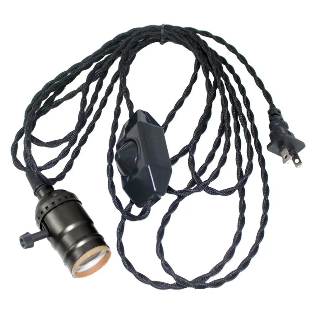 Retro Black 1 heads Винтажный подвесной светильник с 3 лампами, набор s, переключатель включения/выключения, тройной подвесной светильник, E27 розетка, промышленный светильник, 5 м - Цвет корпуса: Retro Black 1 heads