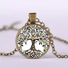 Женское ожерелье с подвеской в виде дерева жизни, цепочка бронзового цвета
