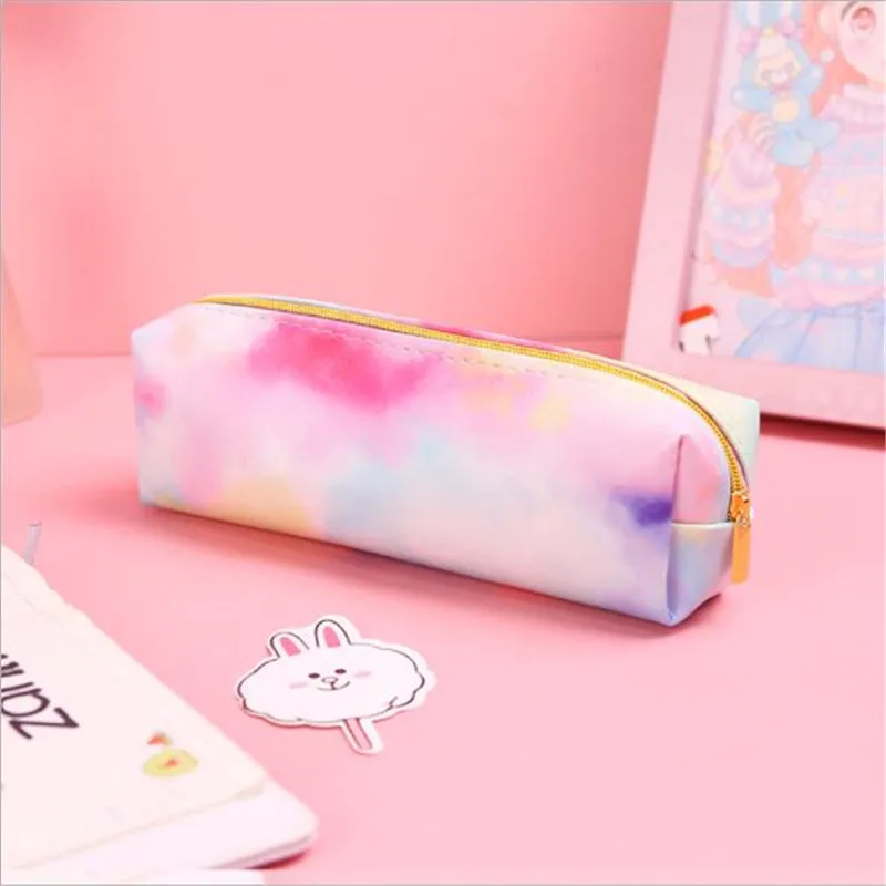 pencil case 1 шт. красочные розовые пеналы Kawaii канцелярские принадлежности макияж подарочная сумочка офисные школьные принадлежности пеналы на молнии для девочек - Цвет: pencil case