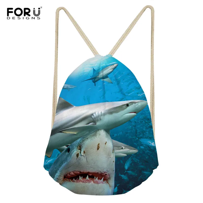 CC3925Z3 FORUDESIGNS/рюкзак в виде динозавра акулы для подростков, для девочек и мальчиков, Женская Полиэстеровая сумка на шнурке, Cinch Sack, спортивный рюкзак - Цвет: CC3925Z3