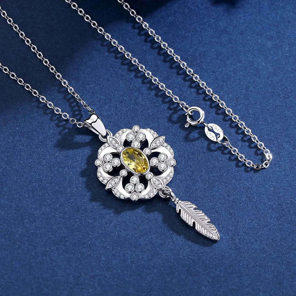 Женская подвеска с перьями EUDORA уникальное ожерелье из стерлингового серебра 925