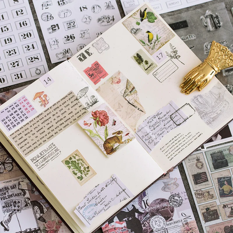 Ретро серии DIY коллаж сцена наклейки из бумаги васи Скрапбукинг Стикеры для украшения дневника набор