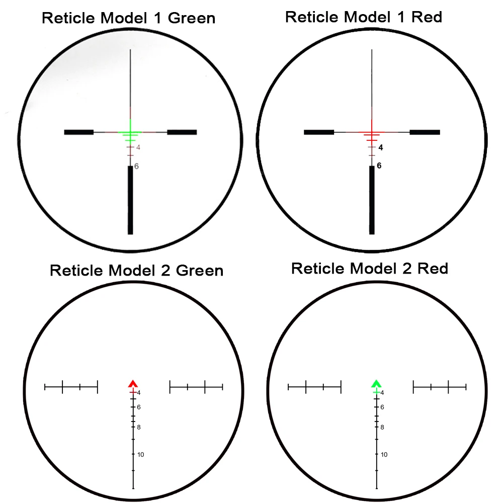 

ohhunt 4X32 Riflescope BDC Chevron Reticle Real Fiber Red Green Illuminated Scope with Red Dot Sight for cal .223 .308 Rifle