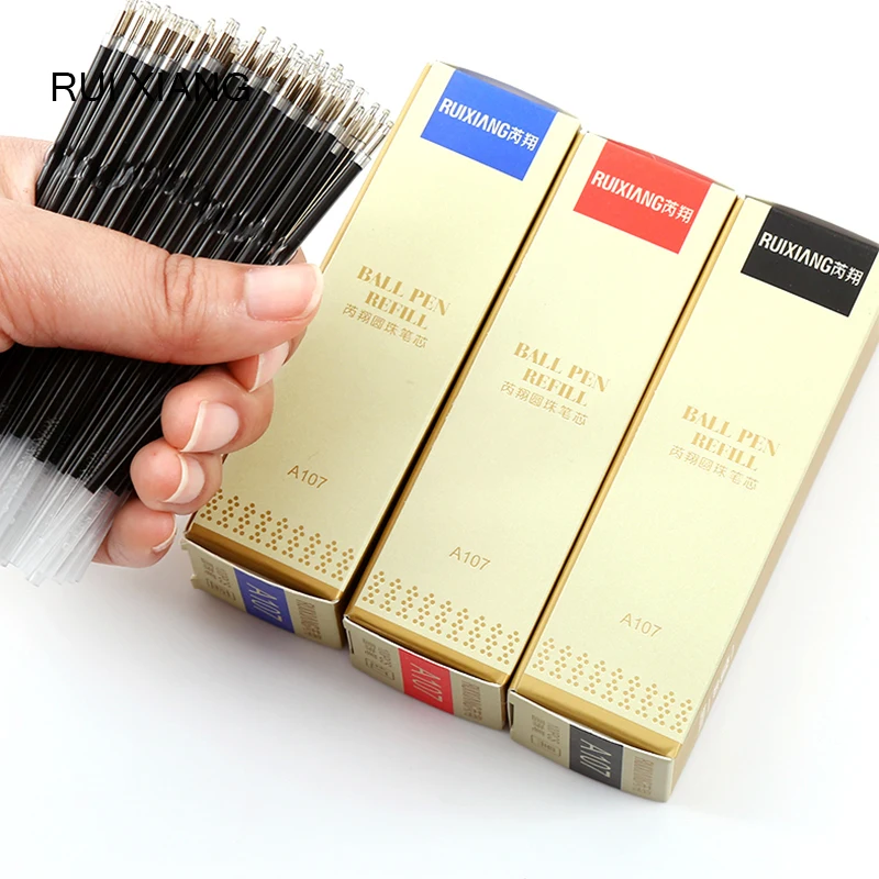 100 шт./ручка Refill Офис стержни для ручек 0 5 мм цвета — красный синий черный