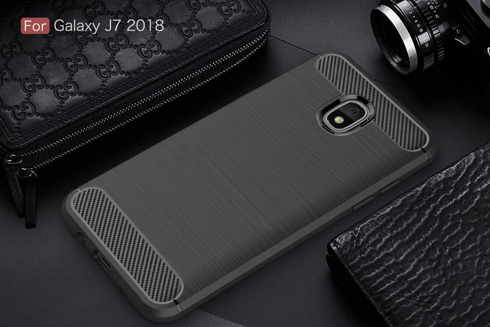 Чехол из углеродного волокна для Samsung GALAXY J3 2018 J4 J6 J7 Чехлы Европейская версия
